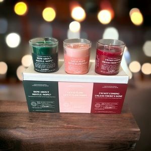 CANDIER Ryan Porter 2.5oz Votives Holiday Set Candles Pinot Mistletoe Wine NIB